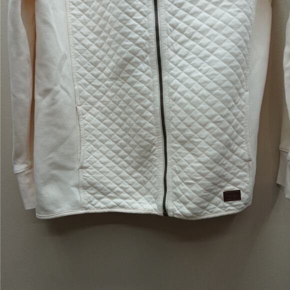L. L. Bean Long Sleeve Hooded Quilted Full Zip Jacket Cream Size Medium Outdoors - Picture 3 of 11